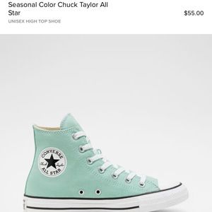 High Top Ocean Mint Color Converse / Chuck Taylor
